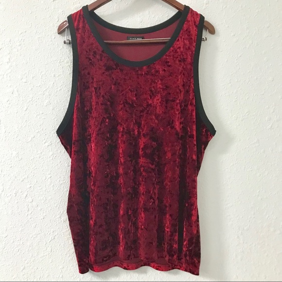 Zara Other - Zara Man velvet burgundy tank top size large